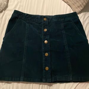 Altars State blue courderoy bottom up skirt size small.